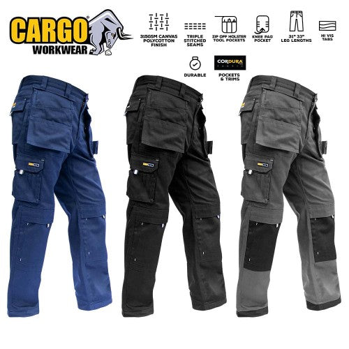 Cargo Ultra Premium Polycotton Work Trousers - Style No. 1606 [1181606106134]