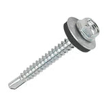 Hex Self Drill Screw & 2 Point Washer For Steel (100 PACK)