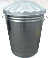 Galvanised Bin + Lid [0296700GBM 144D308][2982314576]