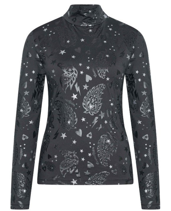 Ladies IRHShine Turtleneck Top Black 262KL35322007