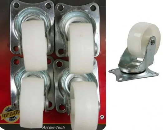 Swivel Castor Set 4x50mm White (Max 25kg) [225BX007799]