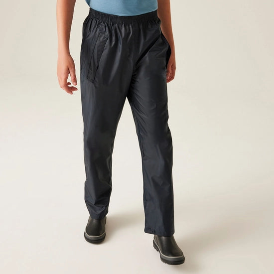 Regatta Kids Storm Break Waterproof Trousers Navy [184w808nv][0110110]