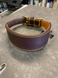Greyhound Collar Brown Sewn Brass Buckle[112greycoll]