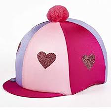 Glitter Hearts Pom Pom Lycra Hat Cover [205191]