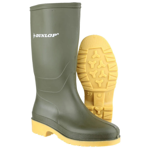 Dunlop Soft Toe Kids Wellies Green [01102057]