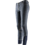 Equi-Theme Fashion Ladies Knee Patch Breeches - Denim Blue [037979672040]
