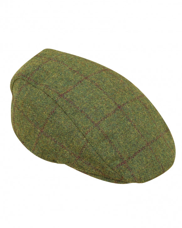 Windowpane Waterproof Tweed Cap Olive/Wine One Size [191WTWCOW1]