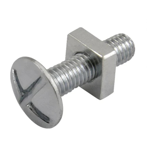 Gutter Bolts/ Roofing Bolts & Nuts- Fully Threaded, Mild Steel, Zinc Plated (25 PACK)