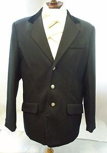 Equitheme Competition Jacket Black with velvet collar Mens [0379880300]