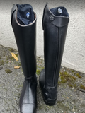 Equitheme Tall Competition Leather Boots Black Junior Size UK3.5 EU36 Slim Calf [0379181141]
