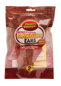 Munch & Crunch Rawhide Ears Smokey 3Pk [1WCPMC0034A]